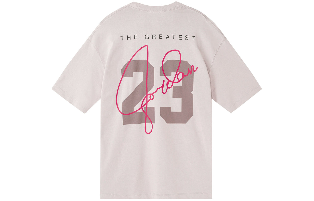 (WMNS) Air Jordan Essentials Logo Alphabet Printing Round Neck Loose Short Sleeve Pink T-Shirt DM3245-286