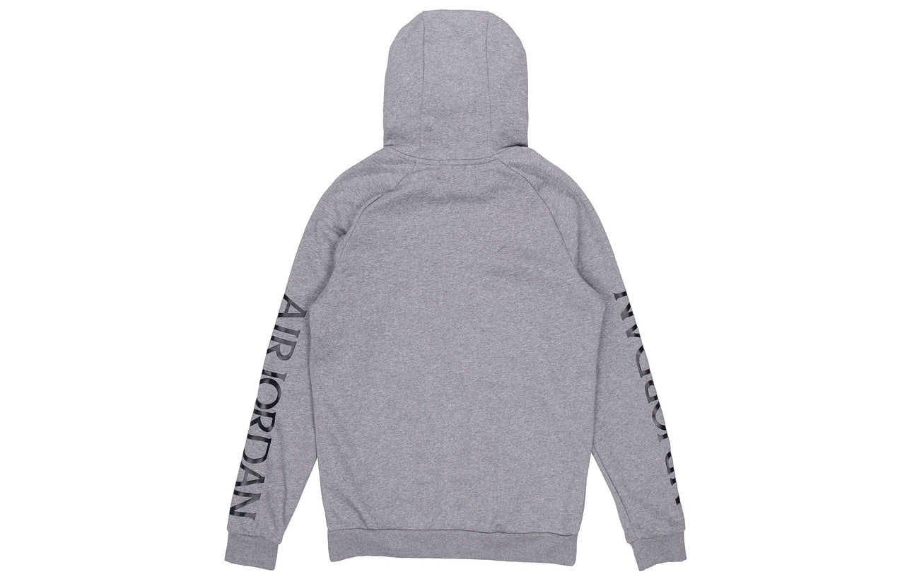 Air Jordan Alphabet Logo Pullover Hooded Fleece Gray DH9505-091