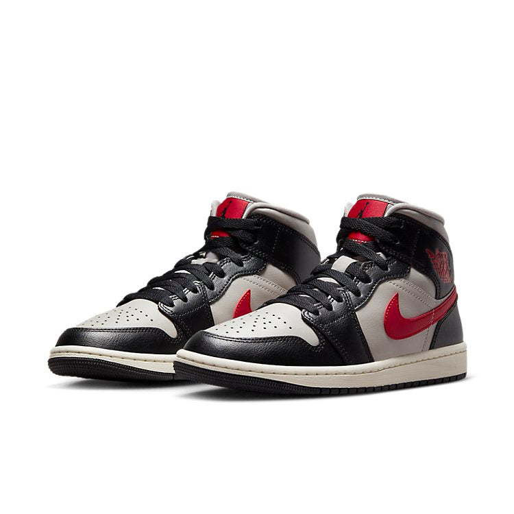 (WMNS) Air Jordan 1 Mid 'Black Gym Red Grey' BQ6472-060