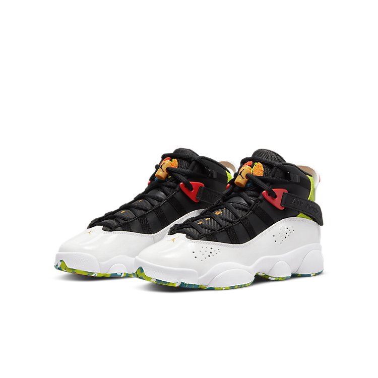 (GS) Air Jordan 6 Rings 'White Neon Green' 323399-038