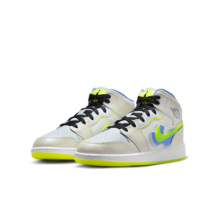 (GS) Air Jordan 1 Mid SE 'Warped Swoosh' DV1314-017