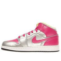 (GS) Air Jordan 1 Mid 'Metallic Silver Fusion Pink' 555112-037