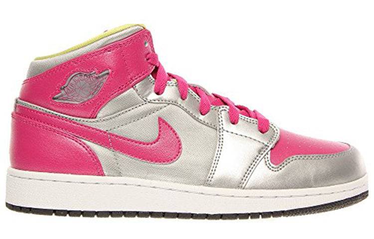 (GS) Air Jordan 1 Mid 'Metallic Silver Fusion Pink' 555112-037