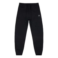 Men's Air Jordan Solid Color Logo Printing Drawstring Lacing Training Sports Pants/Trousers/Joggers Black DA9821-010