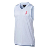 Men's Air Jordan Pattern Printing Mesh Round Neck Sports Vest White DR2112-453