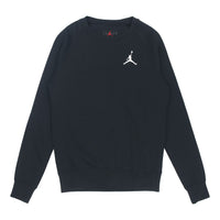 Men's Air Jordan Logo Embroidered Sports Round Neck Pullover Black BQ2941-010