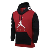 Air Jordan Colorblock Printing Logo hooded Fleece Lined Sports Red CK1349-687