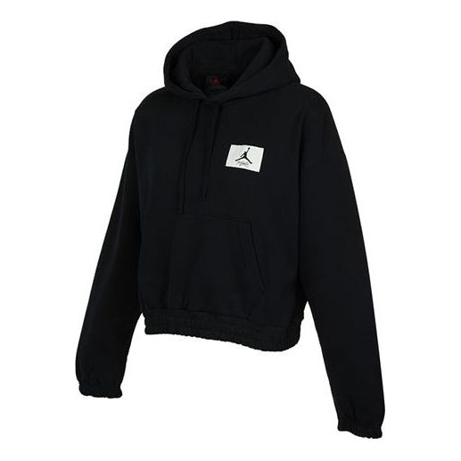 (WMNS) Air Jordan knitting Loose Short Hoodie Black DD6999-010