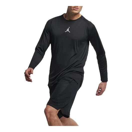 Air Jordan Round Neck Knit Athleisure Casual Sports Logo Long Sleeves Gym Clothes Black 926431-010