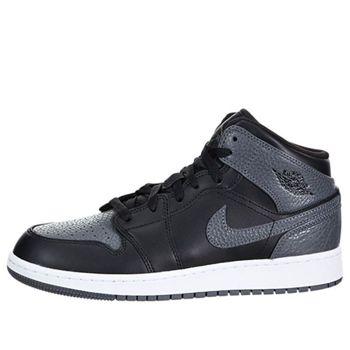 (GS) Air Jordan 1 Retro Mid 'Black Dark Grey' 554725-041