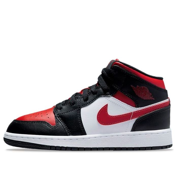(GS) Air Jordan 1 Mid 'Black Fire Red' 554725-079