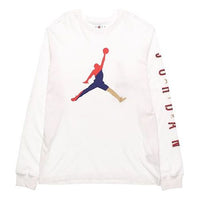 Air Jordan Alphabet Multi-Color Logo Round Neck Long Sleeves White CN3503-100