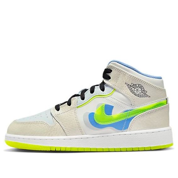 (GS) Air Jordan 1 Mid SE 'Warped Swoosh' DV1314-017