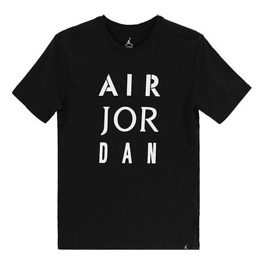 Air Jordan Alphabet Logo Athleisure Casual Sports Short Sleeve Black AJ1388-010