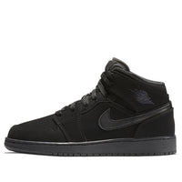 (GS) Air Jordan 1 Mid 'Black' 554725-040