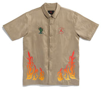 Air Jordan x Cactus Jack by Travis Scott Button Down Shirt 'Khaki University Red' CW3128-247