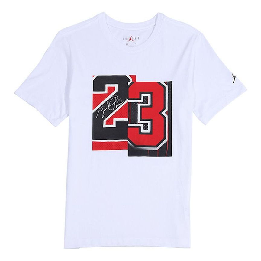 Air Jordan Flying Man Jordan Printing 23 Short Sleeve White AQ4109-100