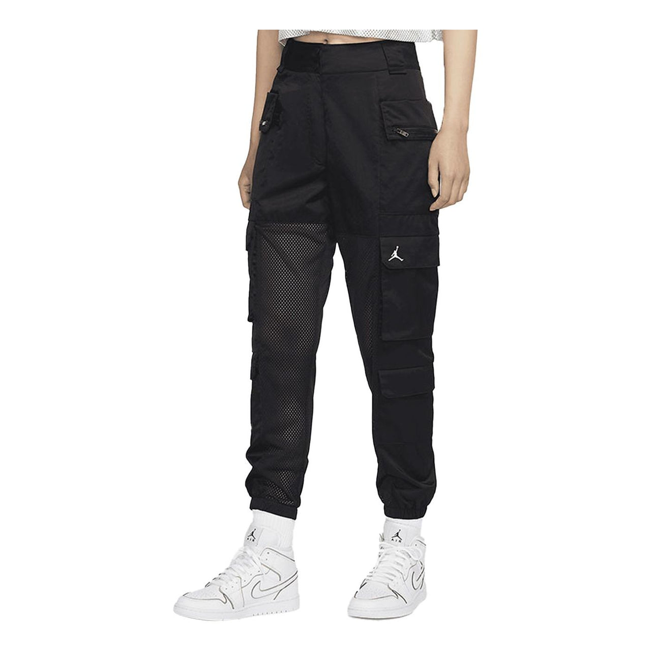 (WMNS) Air Jordan Heatwave Utility Contrasting Colors Multiple Pockets Mesh Casual Long Pants/Trousers Black DD0281-010