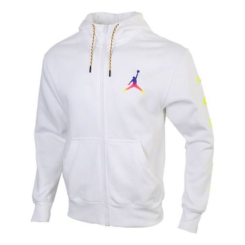 Air Jordan Sports Fleece Lined Hooded Jacket Men's White CU9123-100