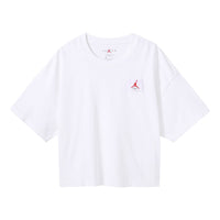 (WMNS) Air Jordan Essentials Boxy Casual Sports Loose Short Sleeve White T-Shirt CZ4140-100