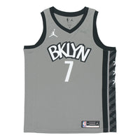 Air Jordan NBA Sports Basketball Vest 2020 Season Brooklyn Nets Durant 7 Jersey Gray CV9469-005