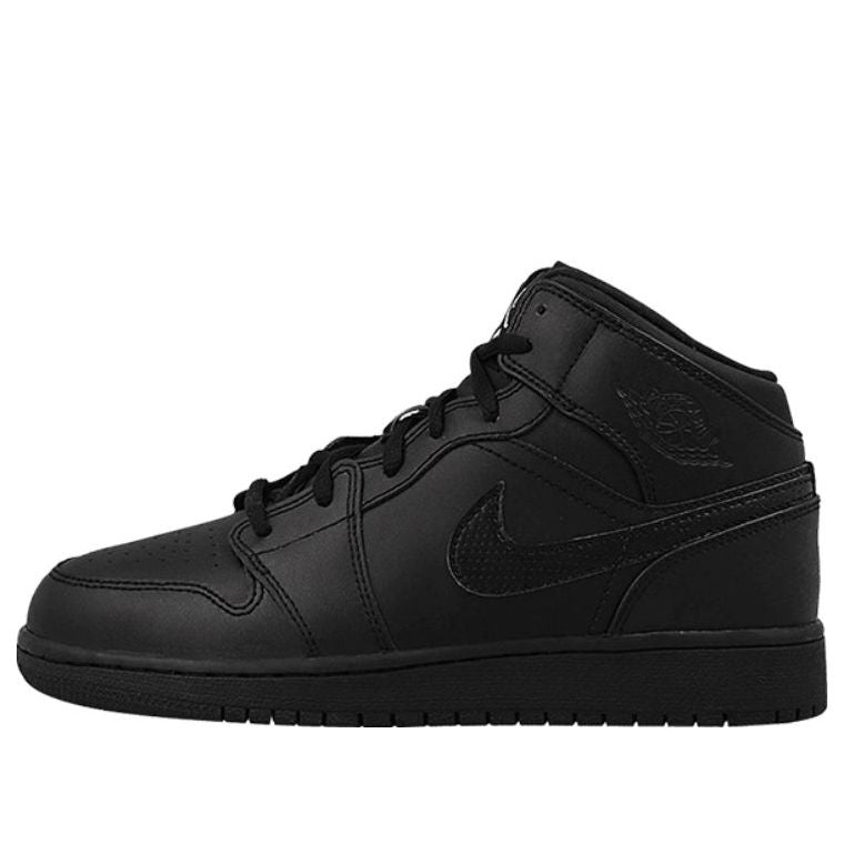 (GS) Air Jordan 1 Retro Mid 'Black' 554725-044