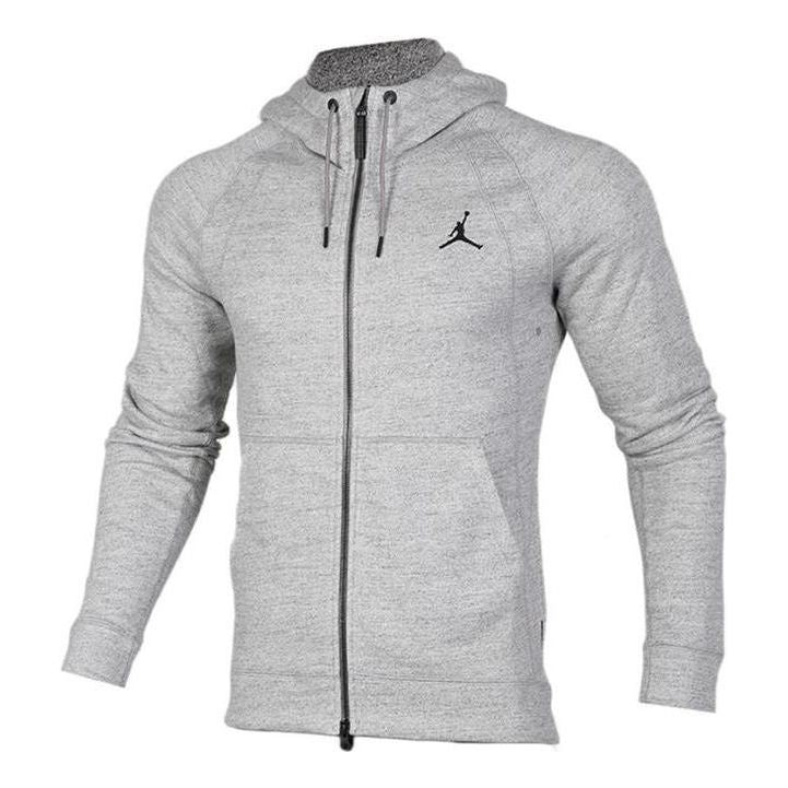 Air Jordan Solid Color Zipper Hoodie Men's Grey 860197-063