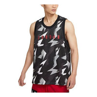 Air Jordan Contrasting Colors Pattern Alphabet Numeric Breathable Training Basketball Sports Vest Black CZ4740-010