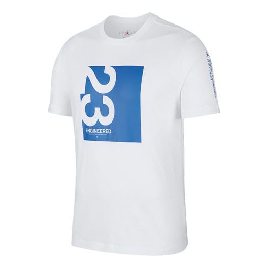 Air Jordan 23 Engineered Sports Round Neck Short Sleeve White Blue AT8818-101