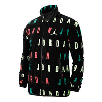 Air Jordan Jumpman Logo Printing Windproof Stand Collar Jacket Black CT3571-010