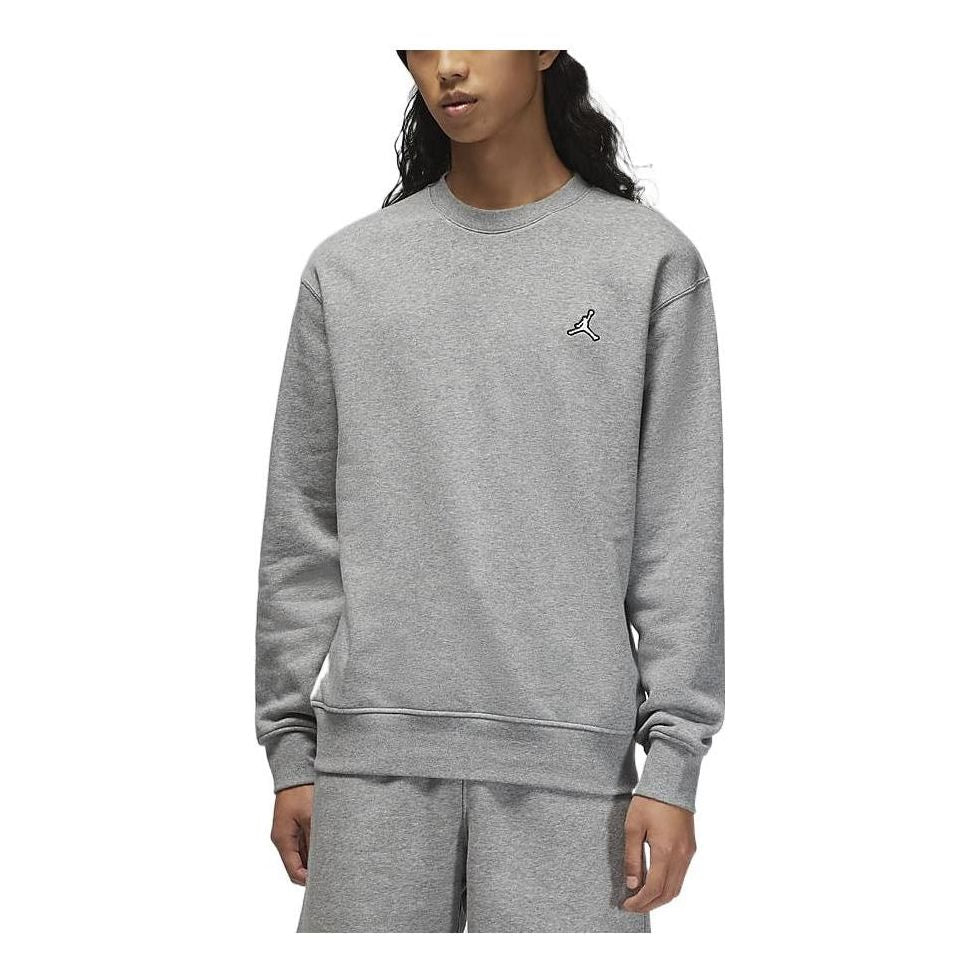 Air Jordan Embroidered Solid Color Pullover Hoodie Men's Grey DQ7521-091