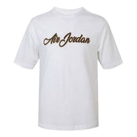 Air Jordan Remastered Logo Embroidered Round Neck Short Sleeve White CJ6218-100