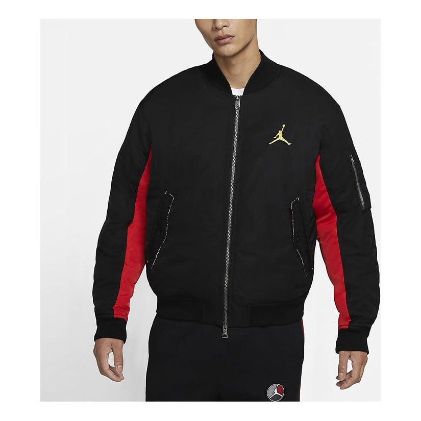 Air Jordan MA-1 Casual Zipper Embroidered Jacket Black DB3693-010