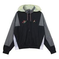 Men's Air Jordan Sport Dna Embroidered Logo Colorblock Sports Woven Jacket Autumn Black DN3404-011