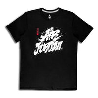 Air Jordan Tattoo Sports Printing Round Neck Short Sleeve Black BQ6552-010