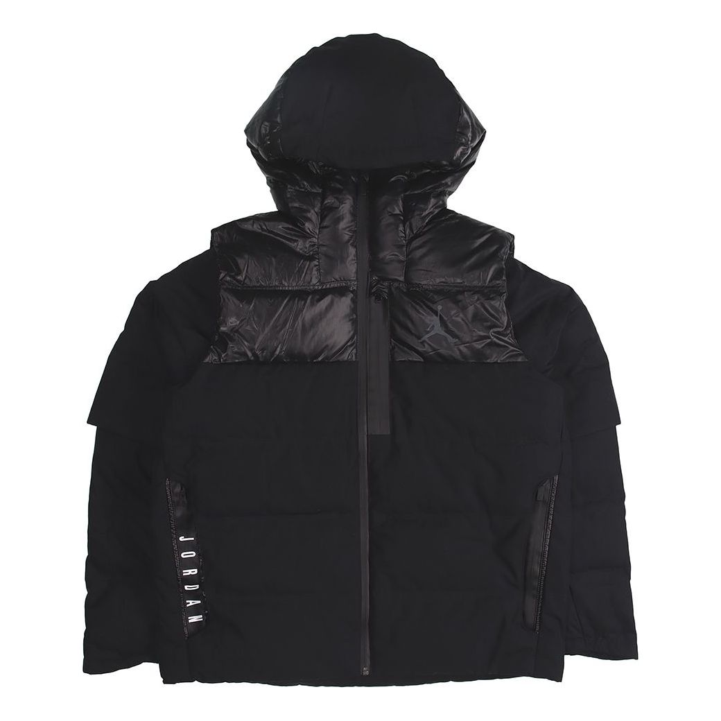 Air Jordan protection against cold Stay Warm hooded Basketball Sports Down Jacket Black 924676-010