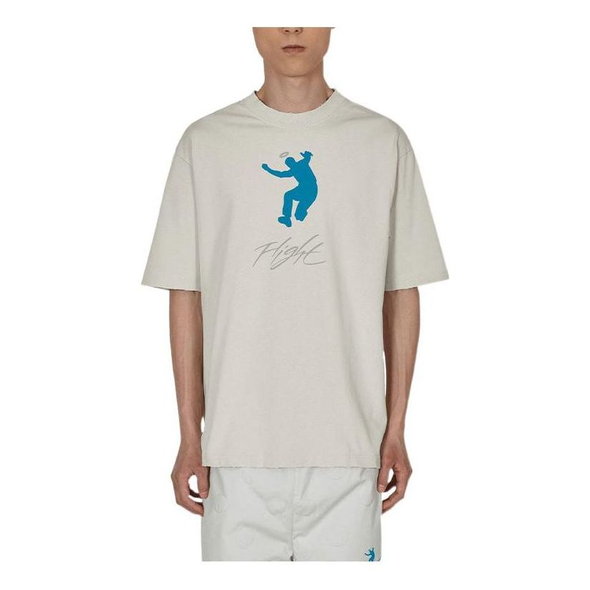 Air Jordan x Union Crossover Solid Color Alphabet Pattern Printing Round Neck Short Sleeve US Edition Gray DM2839-025