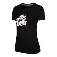 Air Jordan Alphabet Pattern Casual Sports Short Sleeve Black BV7484-010