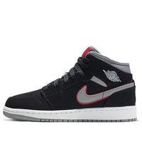 (GS) Air Jordan 1 Mid 'Black Particle Grey' 554725-060