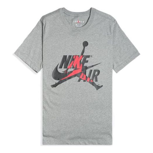 Air Jordan Classics Flying Man Printing Short Sleeve Gray BV5905-091