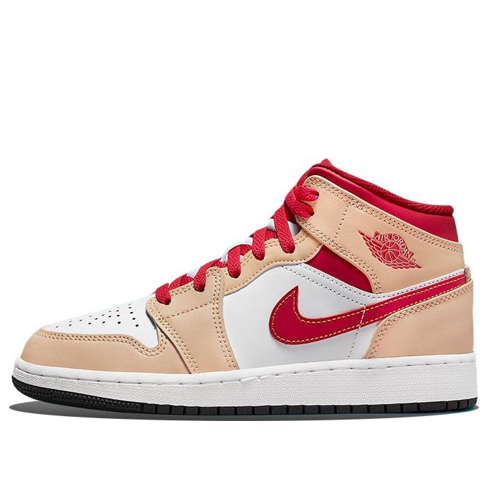 (GS) Air Jordan 1 Mid 'Light Curry Cardinal Red' 554725-201