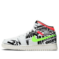 (GS) Air Jordan 1 Mid 'All Over Logos' 554725-143