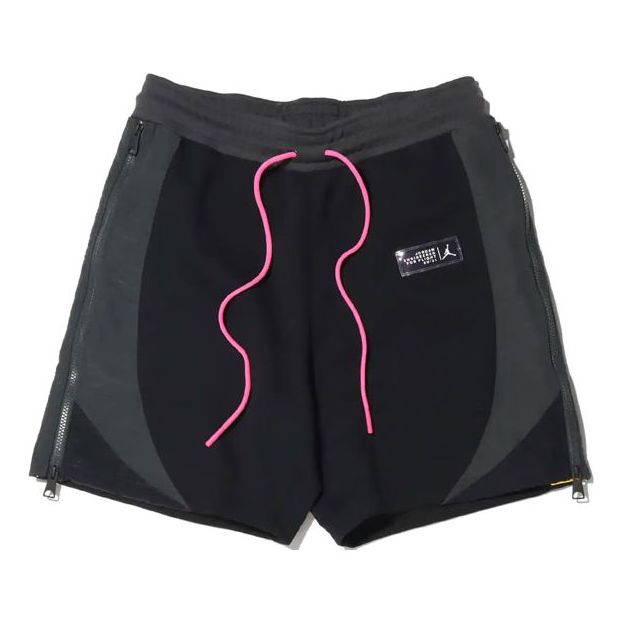 Air Jordan 23 Engineered Side Zipper Contrasting Colors Knit Sports Shorts Black CZ4823-010