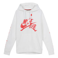 Air Jordan Jumpman Classics logo Printing Fleece Lined Stay Warm Pullover White BV6011-100