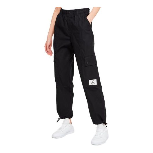 (WMNS) Air Jordan Essentials Utility Casual Sports Loose Pocket Bundle Feet Long Pants/Trousers Black DD7005-010