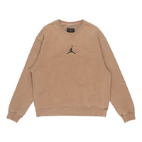 Men's Air Jordan As J Flt Hrtg Flc Crew Embroidered Logo Sports Knit Pullover Round Neck Autumn Beige DO2308-256