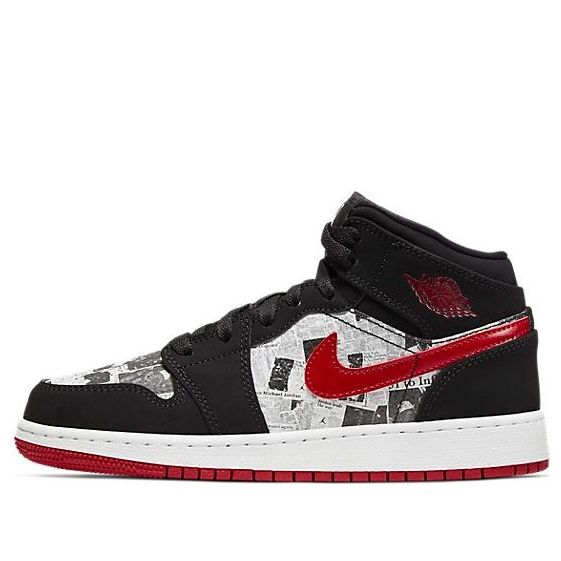 (GS) Air Jordan 1 Mid SE 'Newspaper Air Times' BQ6931-061