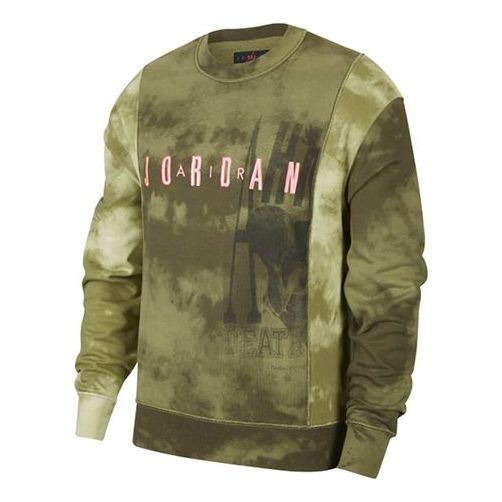 Air Jordan Sport DNA Embroidered Camouflage Sweatshirt For Men Green/Pink CD5733-375