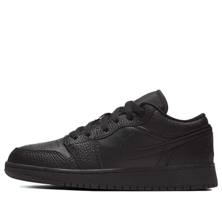 (GS) Air Jordan 1 Low 'Black Tumbled Leather' 553560-091