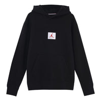 Air Jordan Flight Logo Casual Sports Fleece Lined Pullover Black CZ8261-010